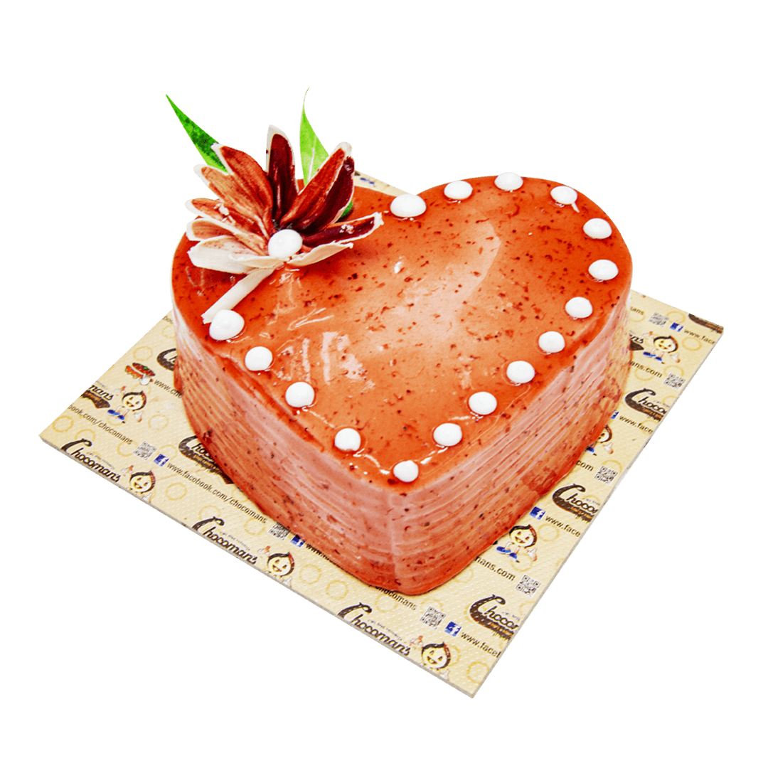 Strawberry Heart Shaped Cake