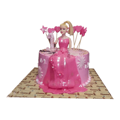 Order Fondant Barbie Photo Cake 1 Kg Online | IndiaCakes