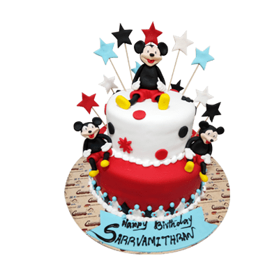 Mickey Mouse Themed Birthday Cake - Smoochie's Creations