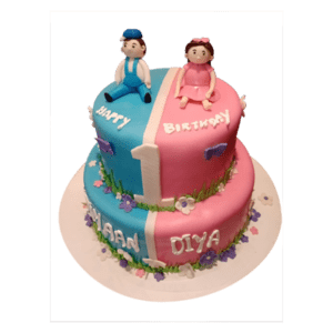 The Baker Cat - 3kg barbie doll theme cake for the first birthday  celebration of adorable twins girls Alvira and Almira 👶🏻👶🏻 | Facebook