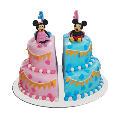 Twin birthday cake in Purple and Navy | Twin birthday cakes, 25th birthday  cakes, Cute birthday cakes