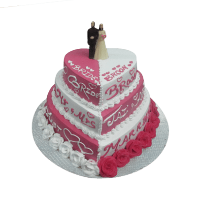 Heart Shaped Wedding Engagement Cake - Chocomans