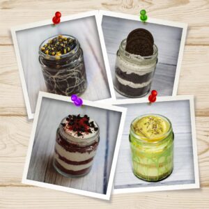 Desert Jar Combo 1 Chocolate Fudge, Oreo, Red Velvet and Rasamala