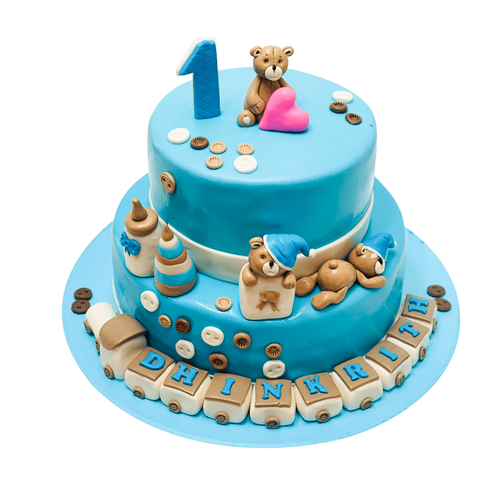 Teddy Bear x Star Cake | Kid's Best Birthday Cake - Honeypeachsg Bakery
